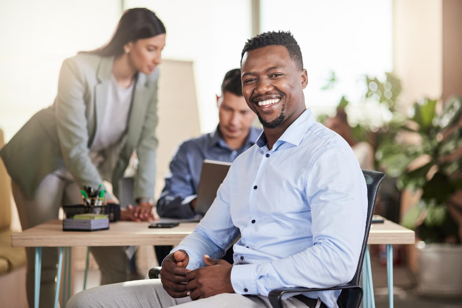 Businessman sitting at desk